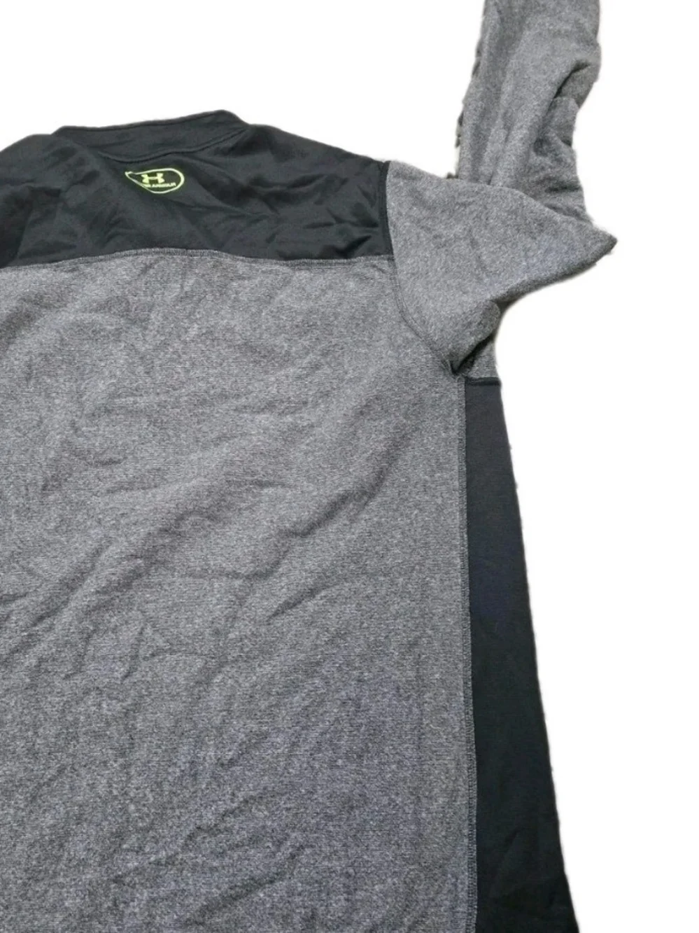 Under Armour Black Tee with Neon Lime Logo Size Large